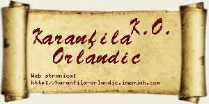 Karanfila Orlandić vizit kartica
